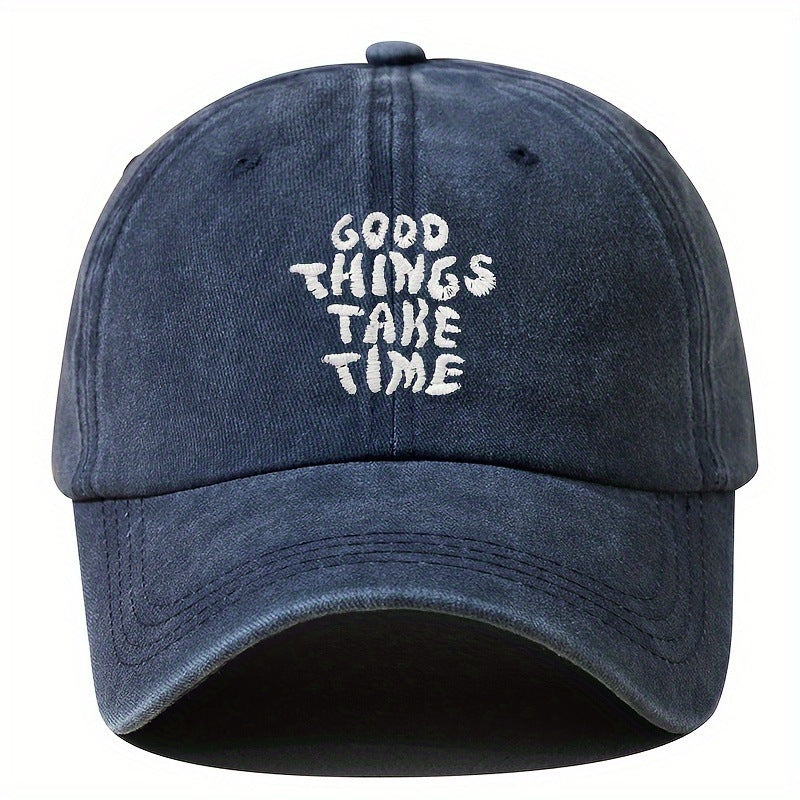 Casquette vintage unisexe broderie Good Things Take Time - Style années 90 MyPulse+