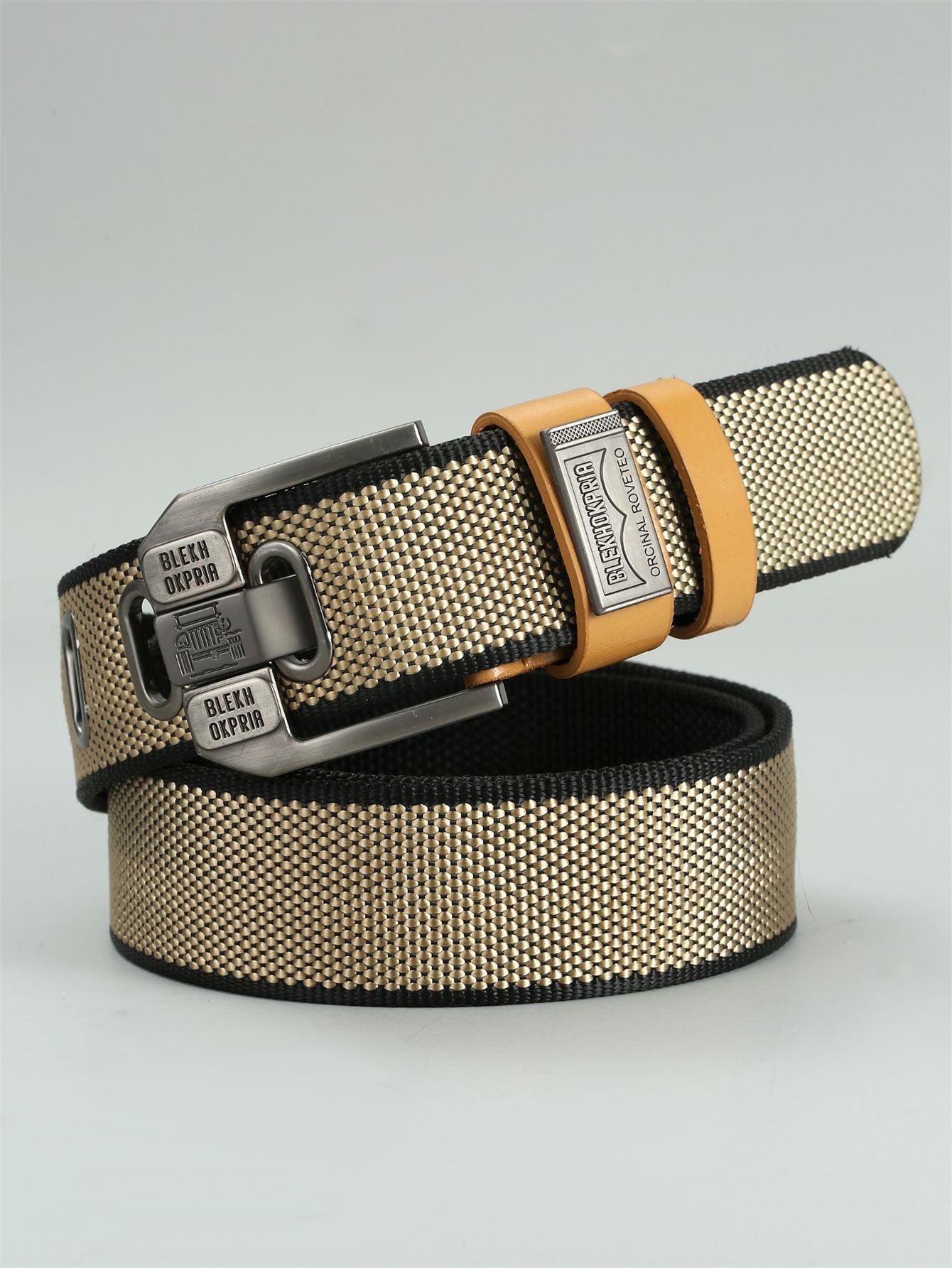 Ceinture cargo homme streetwear rétro boucle métal renforcée 125cm style urbain vintage