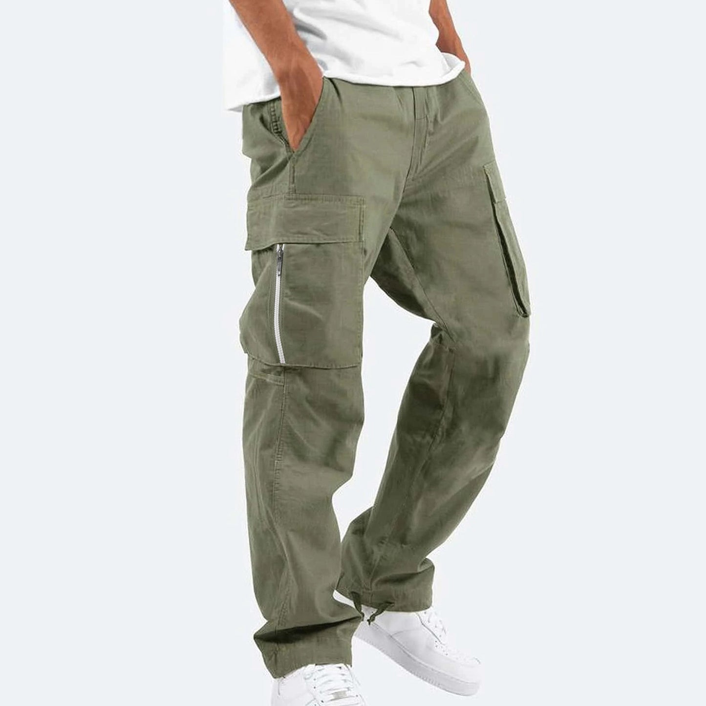 Pantalon cargo homme multi-poches style militaire vert noir kaki - MyPulse+