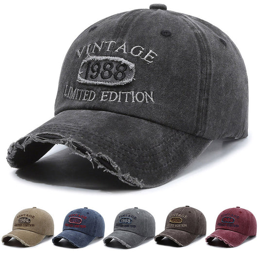 Casquette baseball vintage brodée rétro délavé coton - MyPulse+