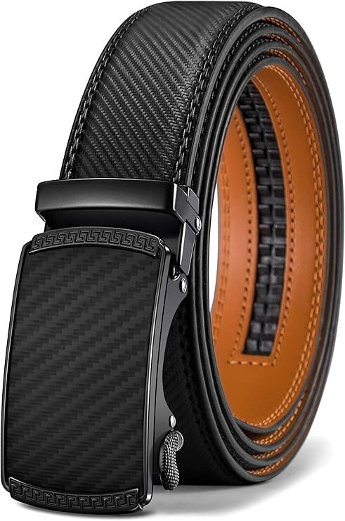 Ceinture cuir carbone homme boucle automatique style urbain premium business