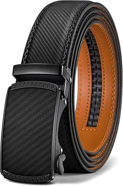 Ceinture cuir carbone homme boucle automatique style urbain premium business