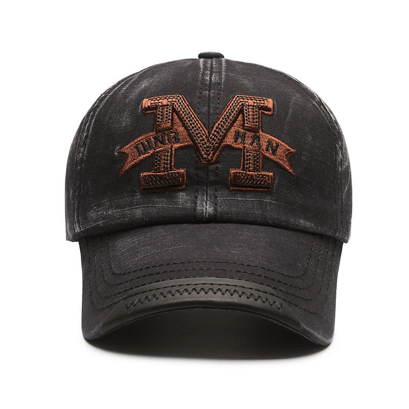 Casquette baseball vintage délavée avec lettre brodée - Style streetwear