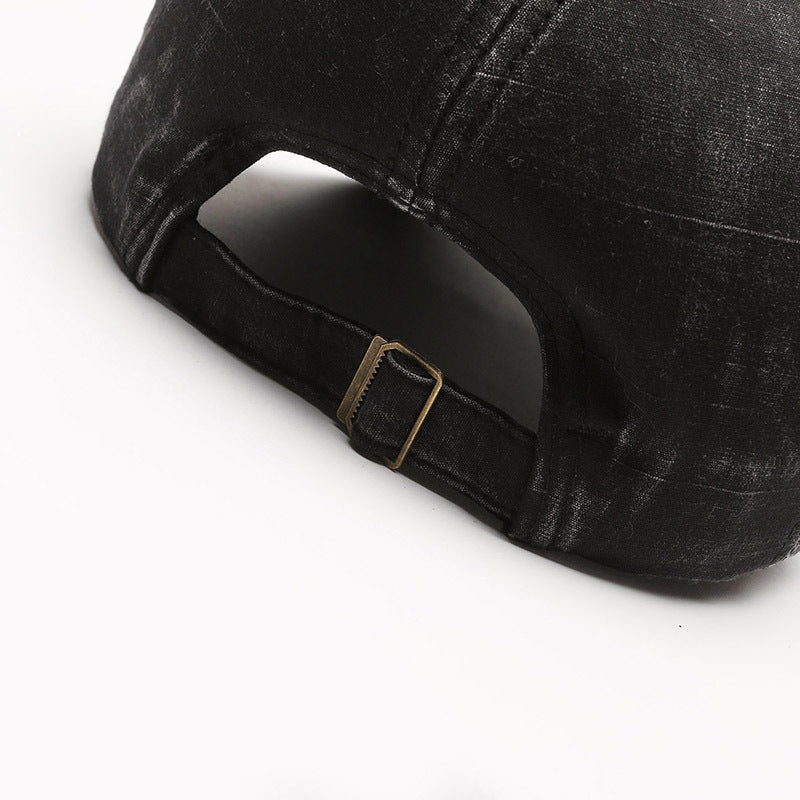 Casquette baseball vintage délavée avec lettre brodée - Style streetwear