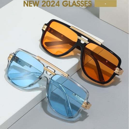 Lunettes de soleil rétro carrées noires protection UV400, style vintage streetwear années 70