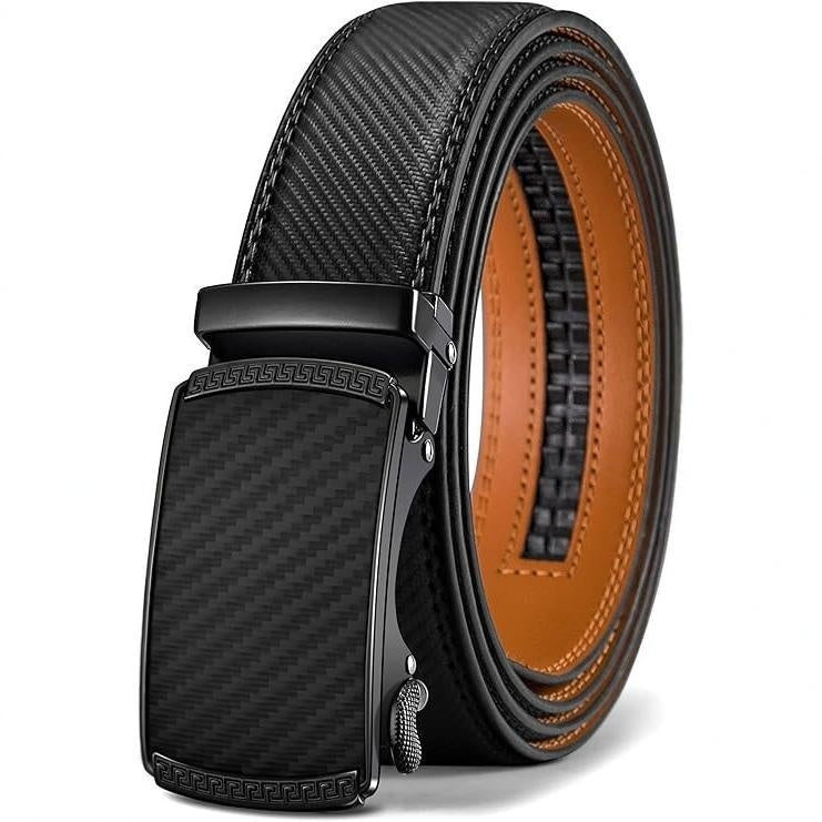Ceinture cuir carbone homme boucle automatique style urbain premium business
