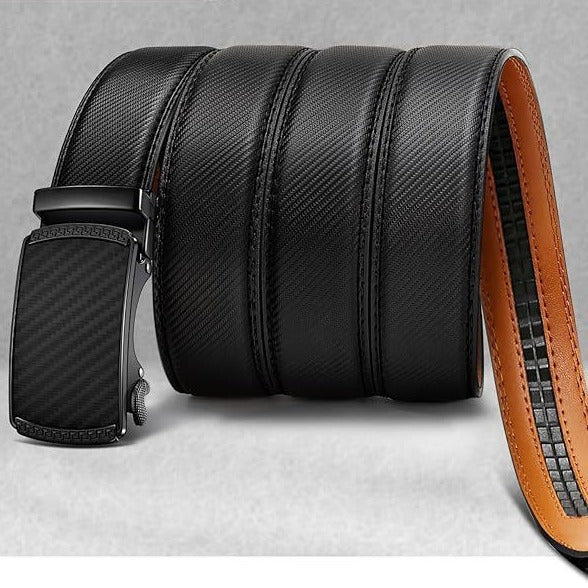Ceinture cuir carbone homme boucle automatique style urbain premium business